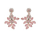 Pink Studded Floral Rose Gold Plated Jewellery Set