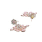 Pink Studded Floral Rose Gold Plated Jewellery Set