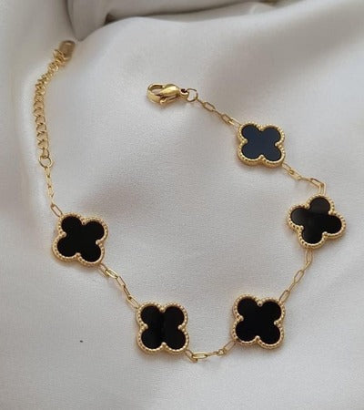 Gold-Plated Clover Charm Bracelet